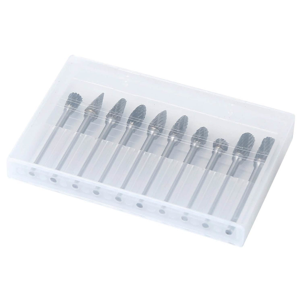 10-Piece: Double Cut Carbide Rotary Die Grinder Bit Set