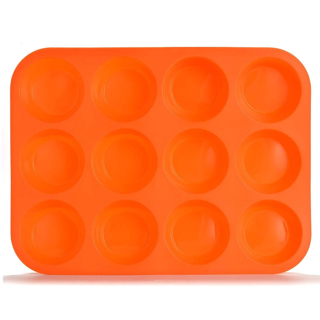 12 Cup Non-Stick Cupcakes Muffin Baking Pan Silicone Mold