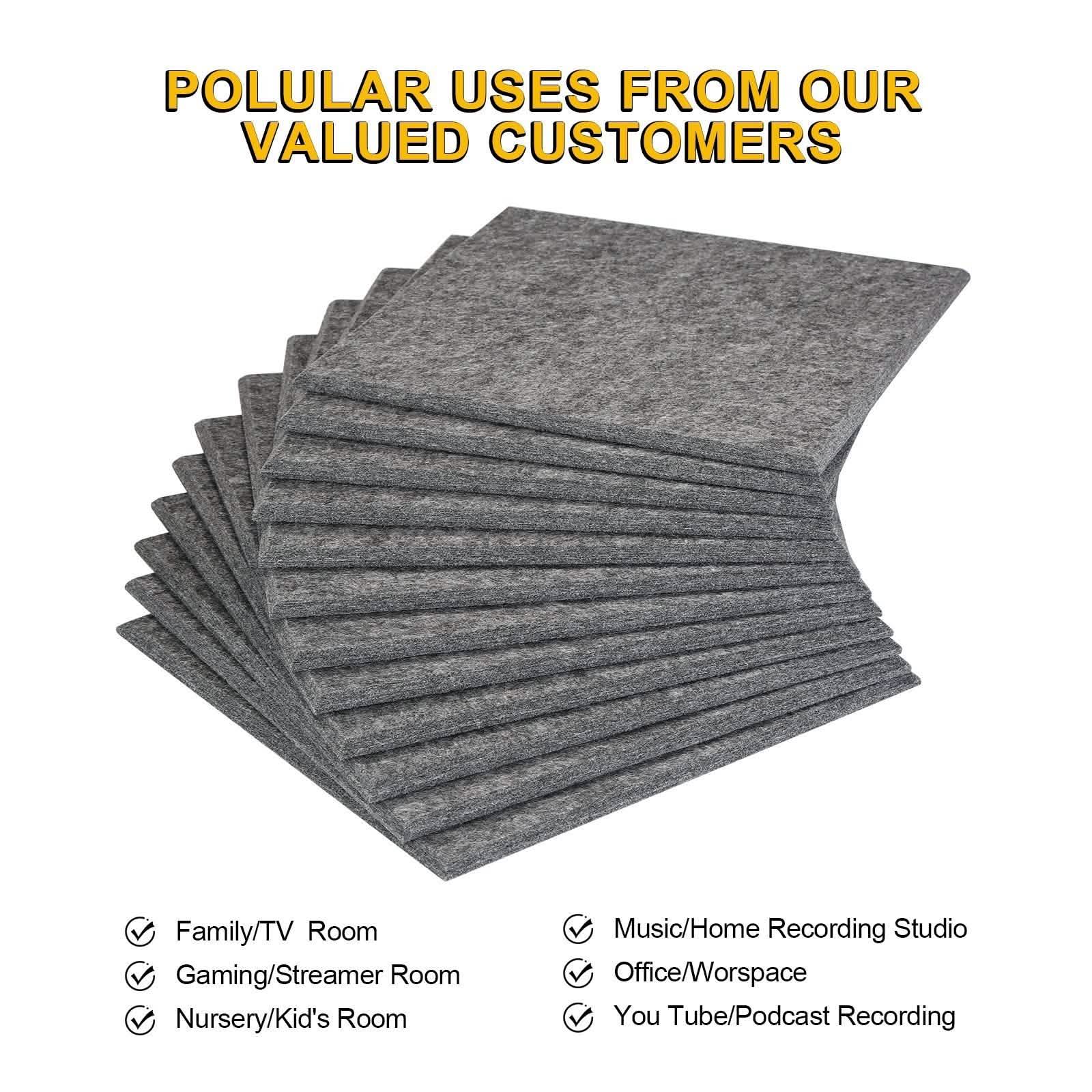 12-Packs: AGPtEK Acoustic Absorption Noise Cancellation Panels