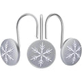 12-Pieces: Christmas Snowflake Anti-Rust Round Shower Curtain Hooks