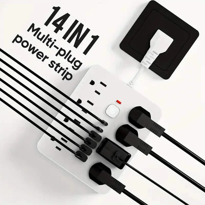 14-in-1 Power Strip With 4 USB Outlets, 2 Type-C Outlet and 8 AC Socket Outlets