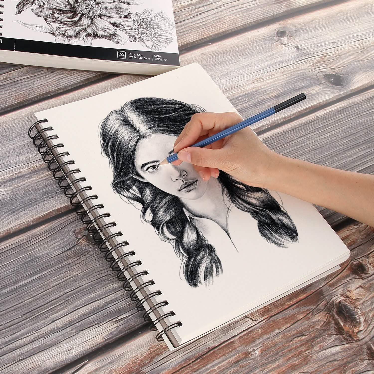 2-Pack: Art SketchBook 100 Pages for Writers Illustrators