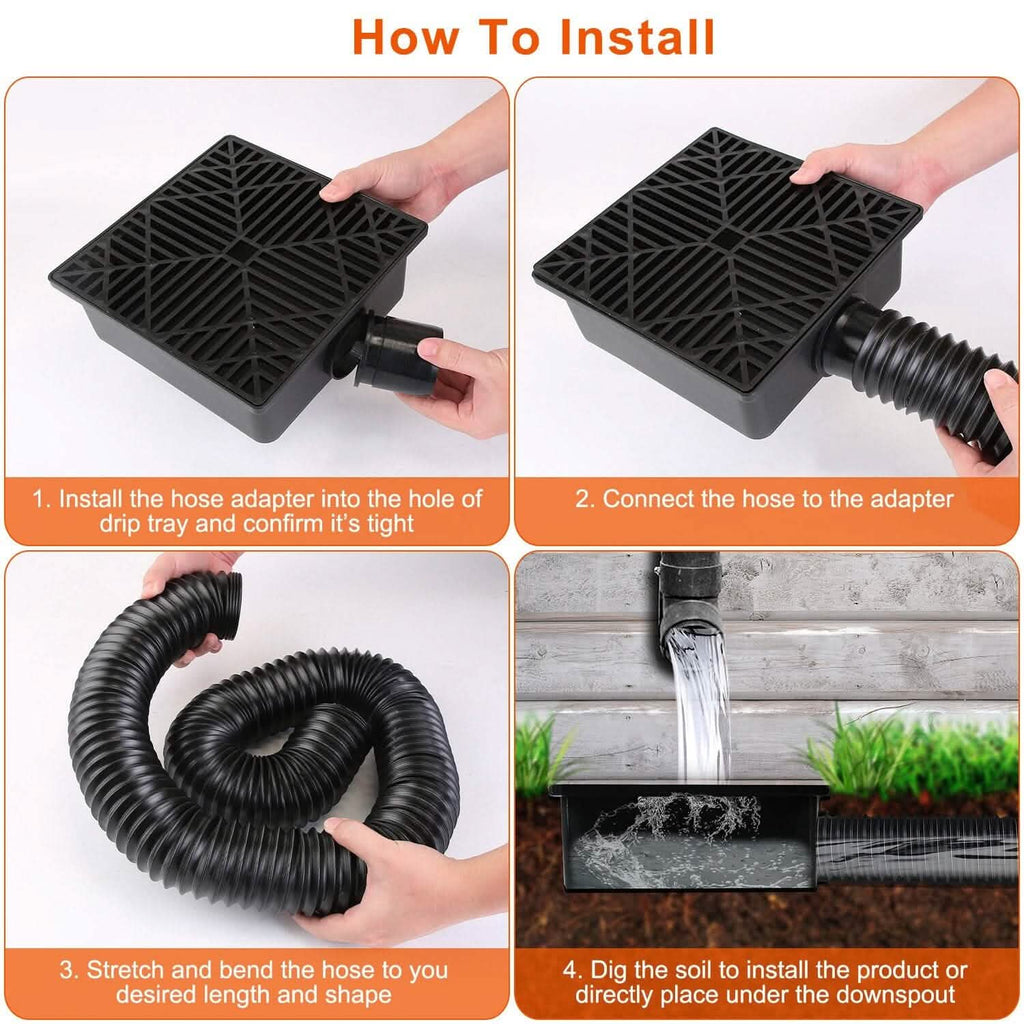 2-Pack: Gutter Downspout Extension Low Profile No Deep Digging Catch