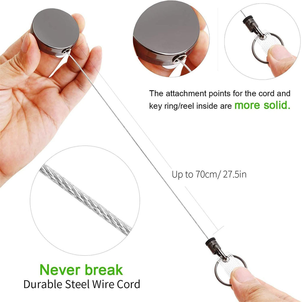 2-Pack: Heavy Duty Retractable Badge Holder Reel