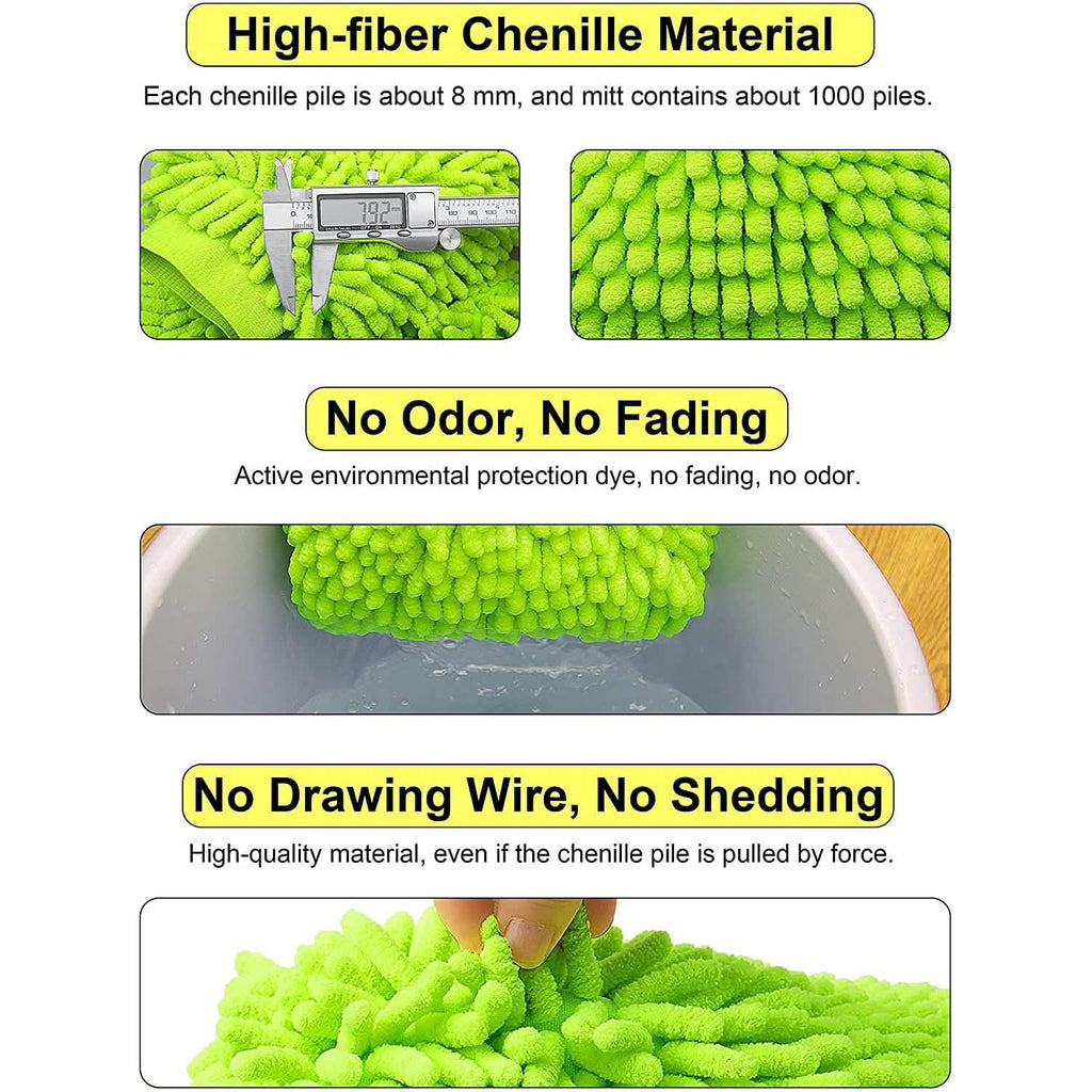 2-Pack: Large Size Microfiber Car Wash Mitt