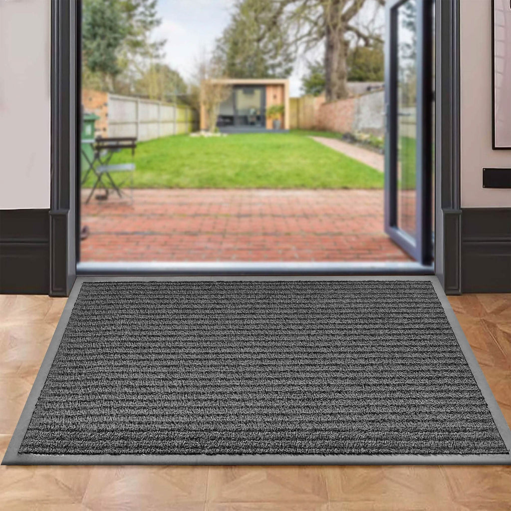 2-Pack: Lux Decor Collection 30'' X 17'' Non-Slip Room Entrance Floor Mats Pair Indoor Outdoor Doormat