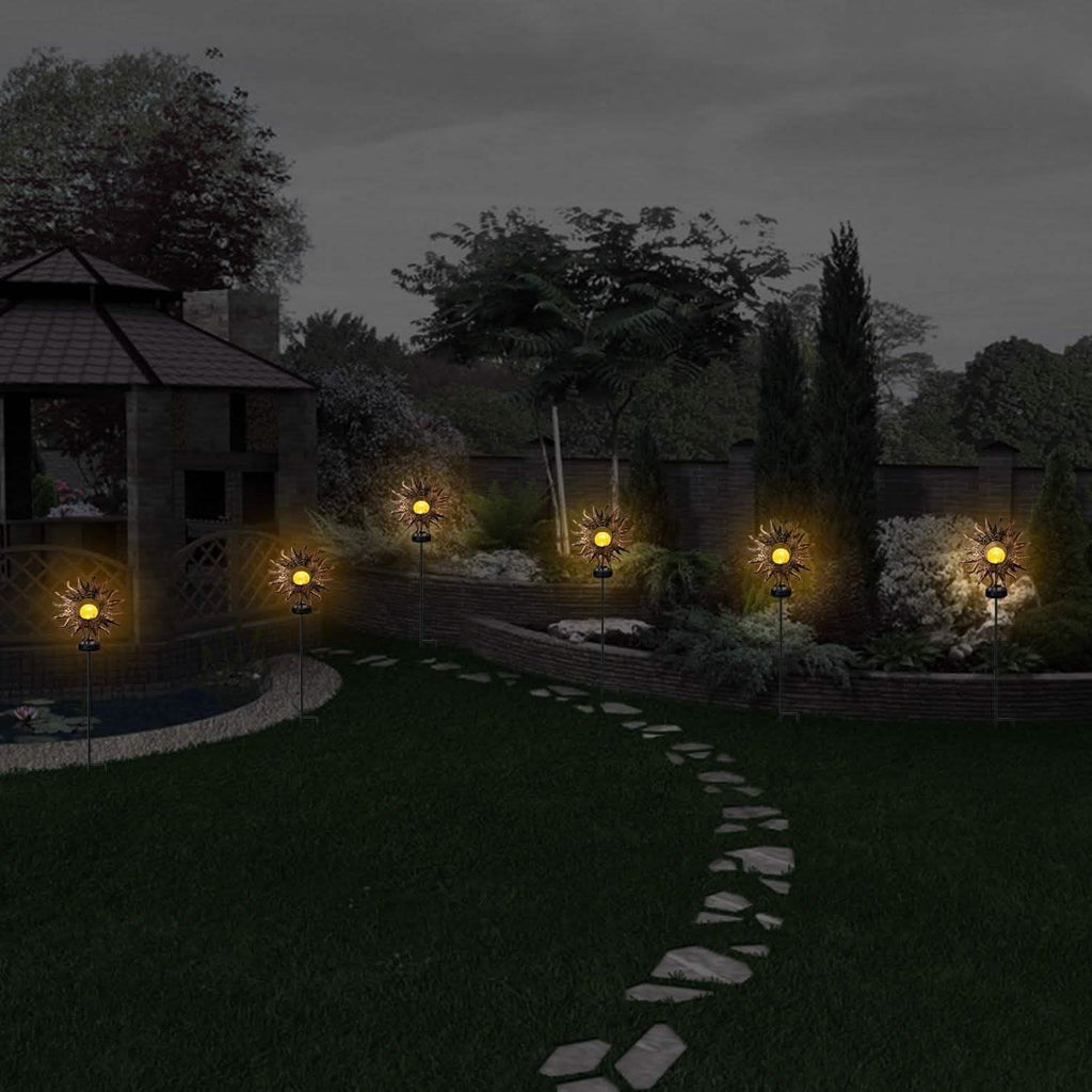 2-Pack: Solar Powered Glass Globe Stake Lamp