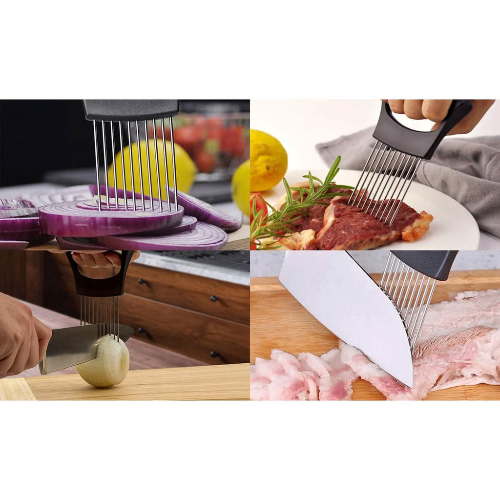 2-Pack: Ultra Sharp Knife Sharpener and Stainless Steel Vegetable and Meat Slicer Holder