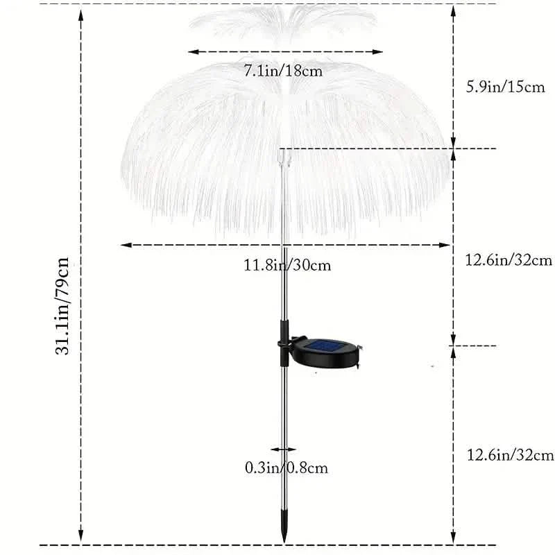 2-Pack: Waterproof Solar Jellyfish Fiber Optic Light