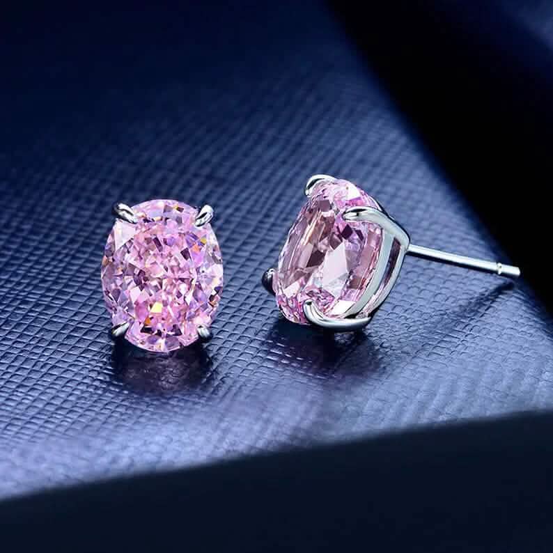 2-Pairs: 2.00CTTW CZ Oval Set Earrings