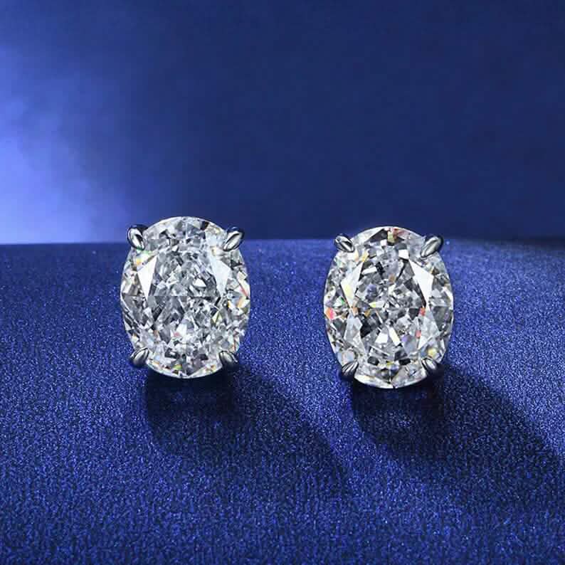 2-Pairs: 2.00CTTW CZ Oval Set Earrings