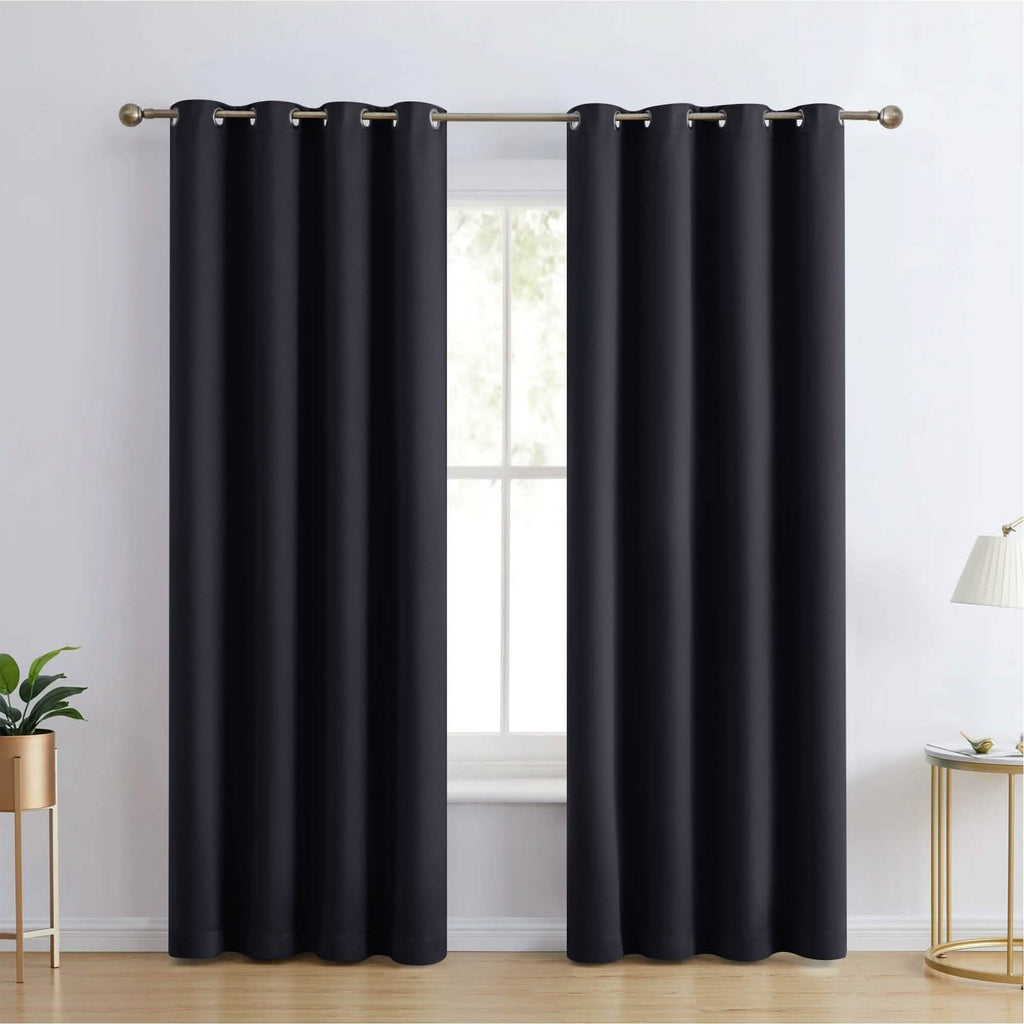 2-Piece Set: Blackout Curtains Double Panel Thermal Insulated Room Darkening Curtain Pair Grommet Top Design