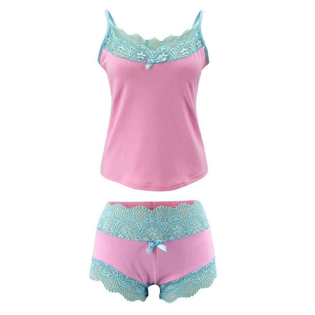 2-Piece Set: Cami + Shorts Set For Women Nightwear