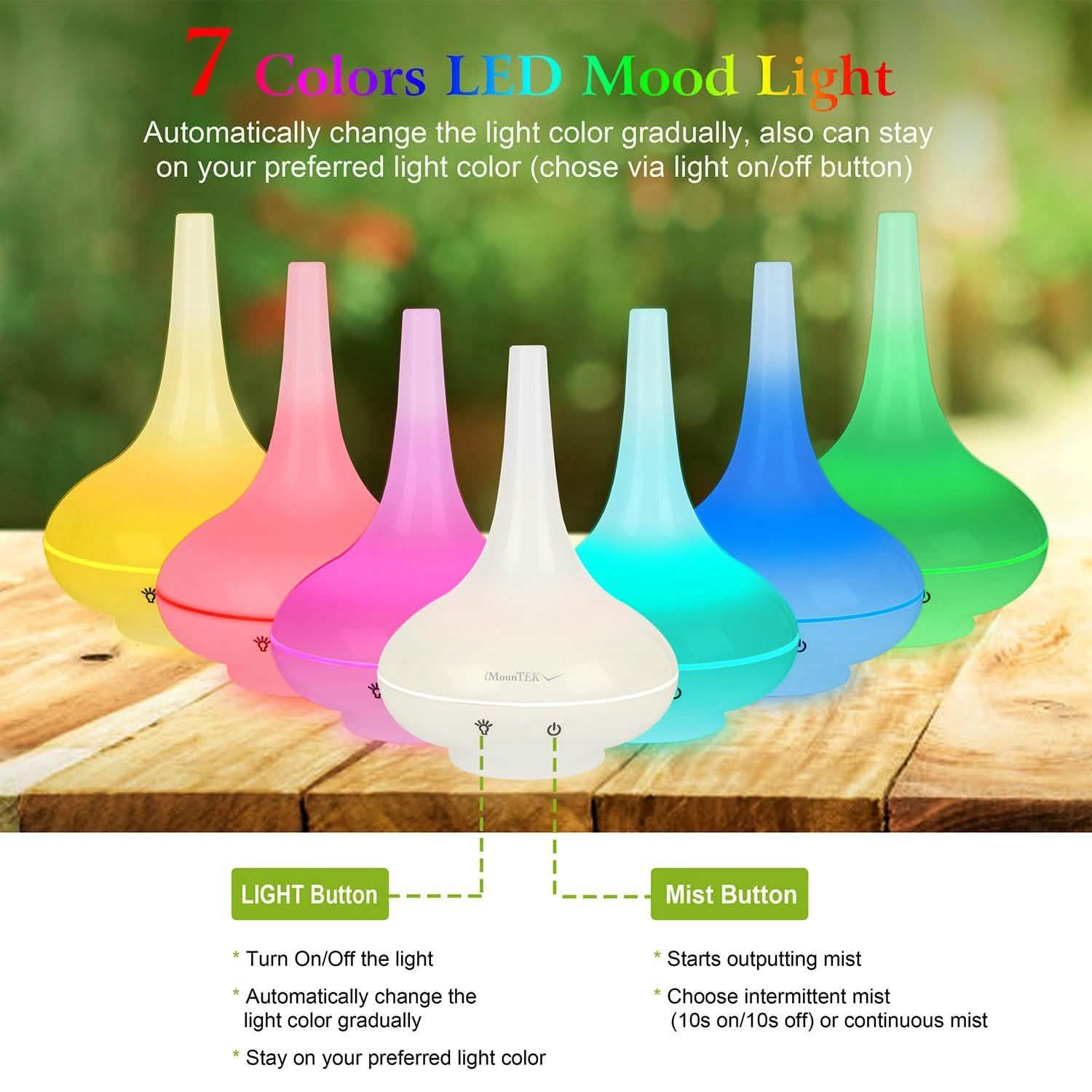 200ml Cool Mist Humidifier Ultrasonic Aroma Essential
