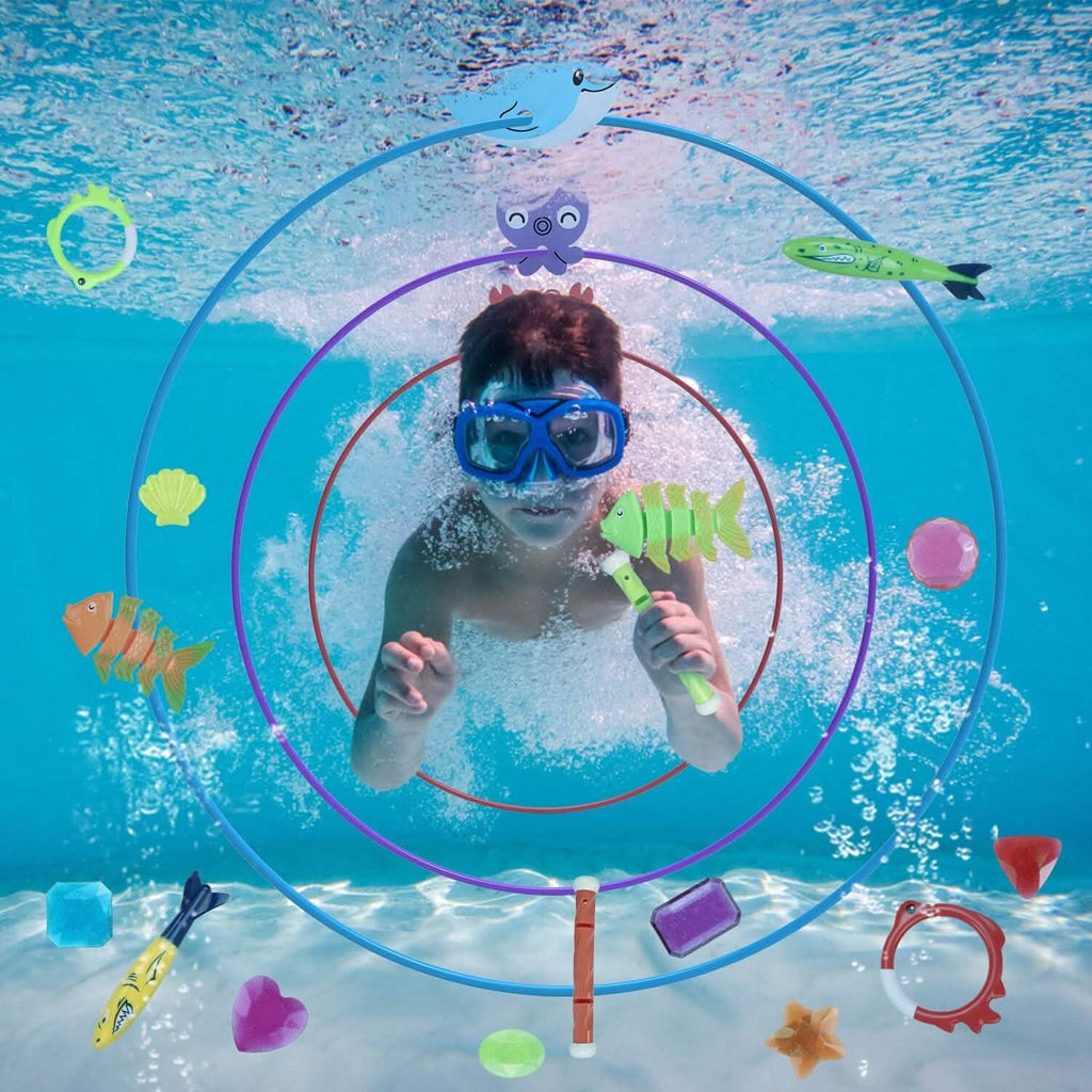 24-Pieces: Diving Toys Swimming Pool for Aged 3+ Years Old