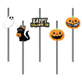24-Pieces: Halloween Party Striped Decorative Paper Straws