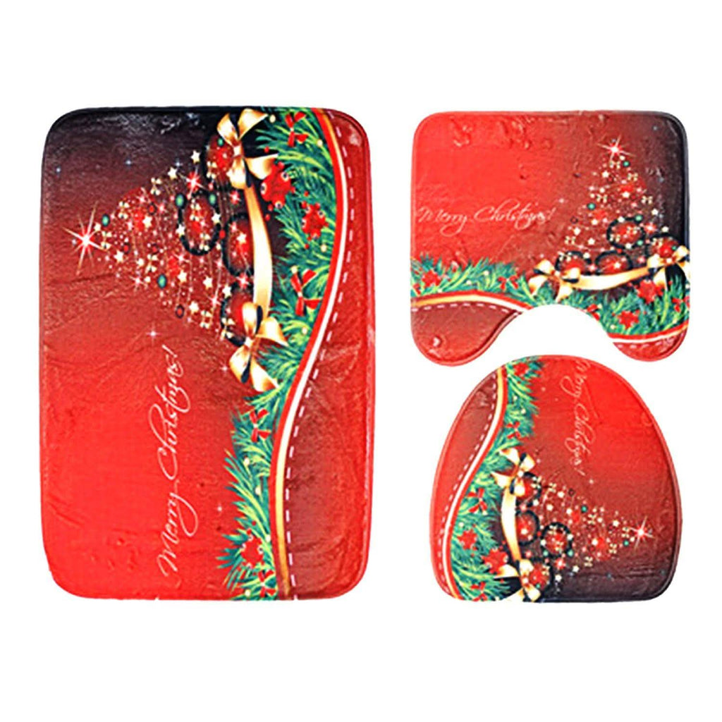 3-Pack: Christmas Bathroom Rugs Set