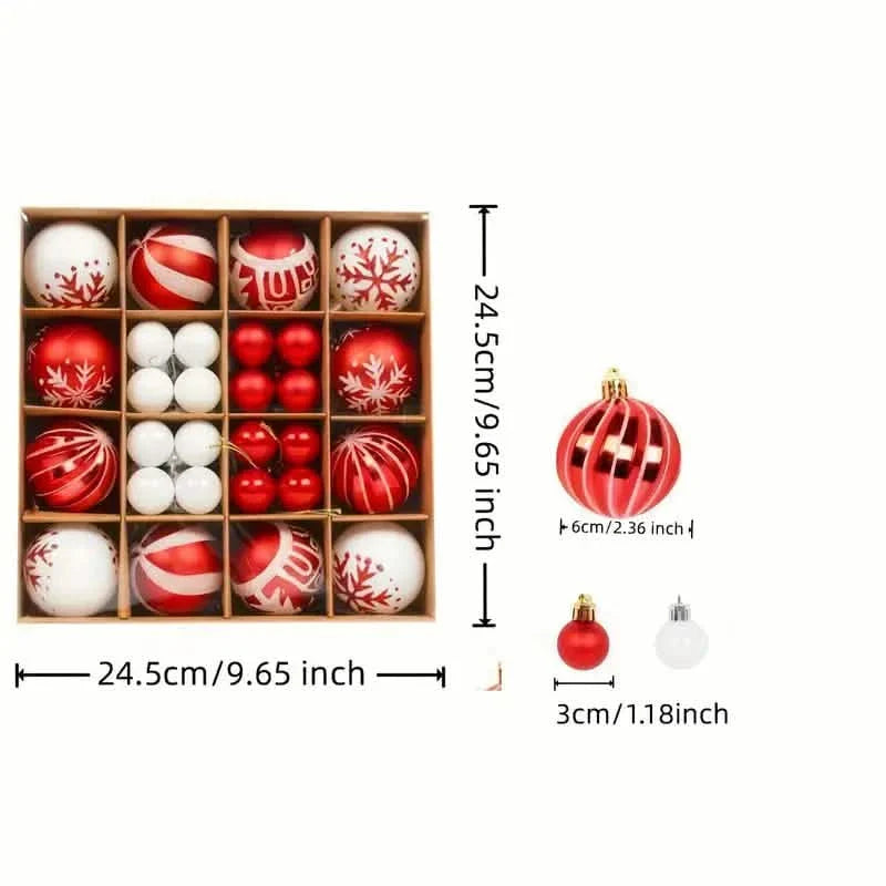 44-Piece Set: Christmas Decoration Colorful Ball Gift Box Set