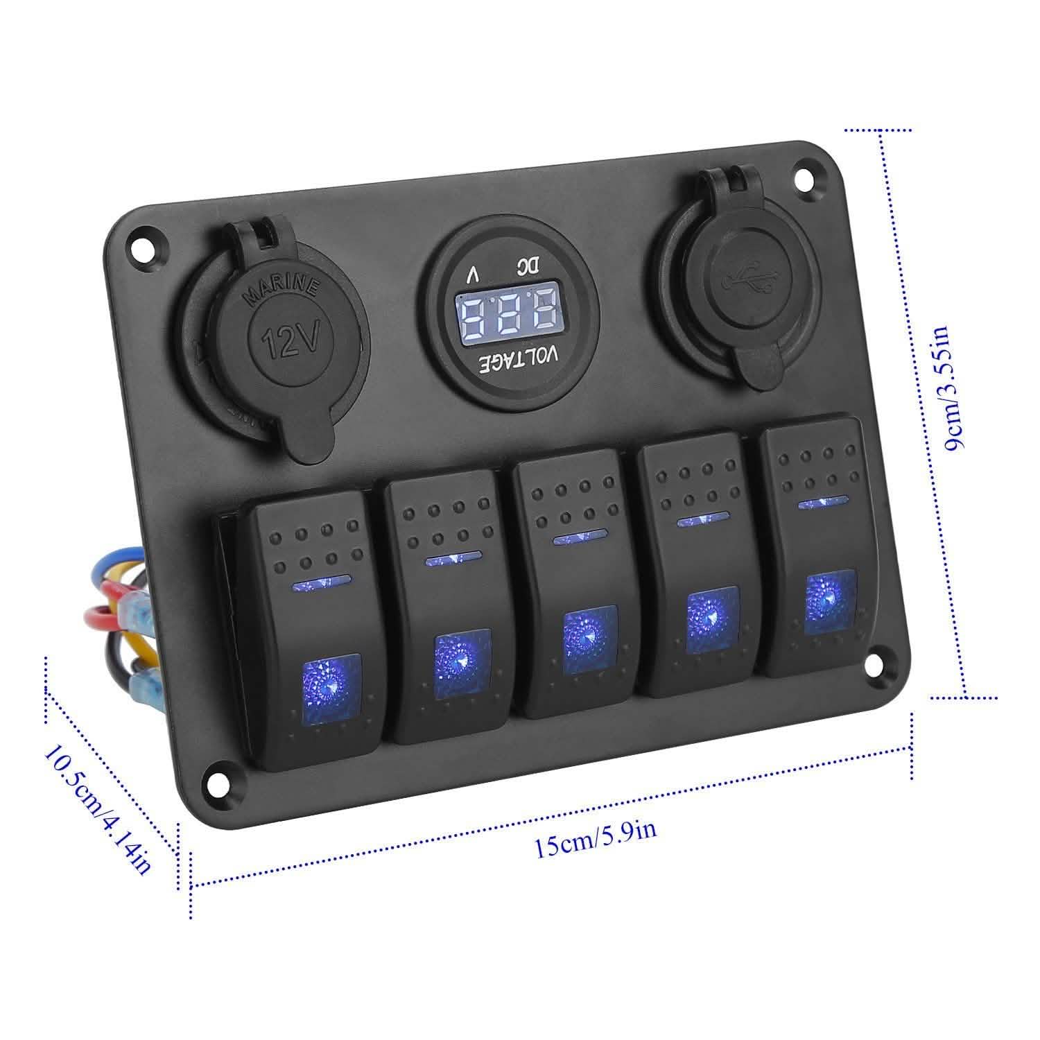 5 Gang Marine Panel Switch