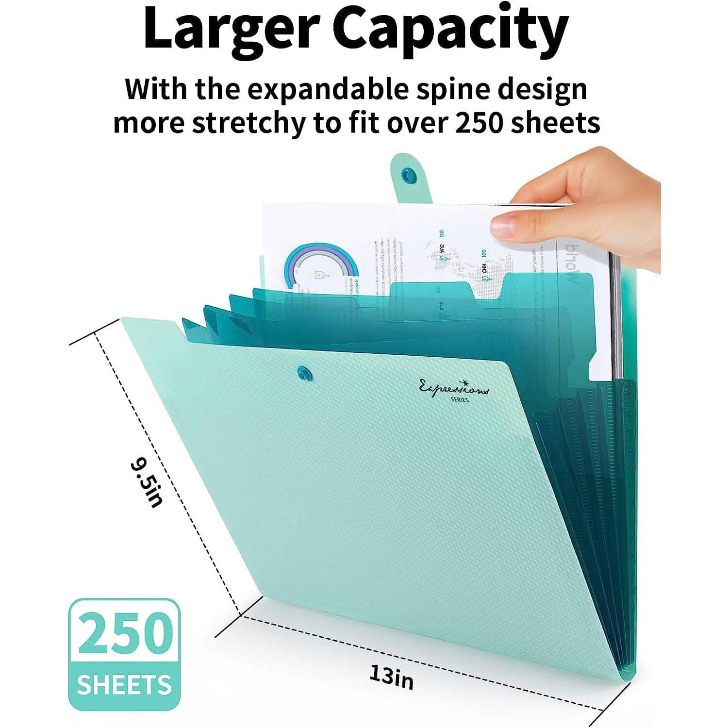 5 Pocket Folder with Labels, Letter Size Expanding File Folder Organizer