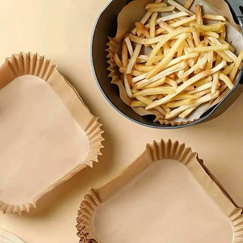 50-Pieces: Disposable Paper Liners For Air Fryer Suitable For 2 - 8 Quarts