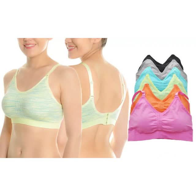6-Pack: Wire-Free Seamless Sports Bras