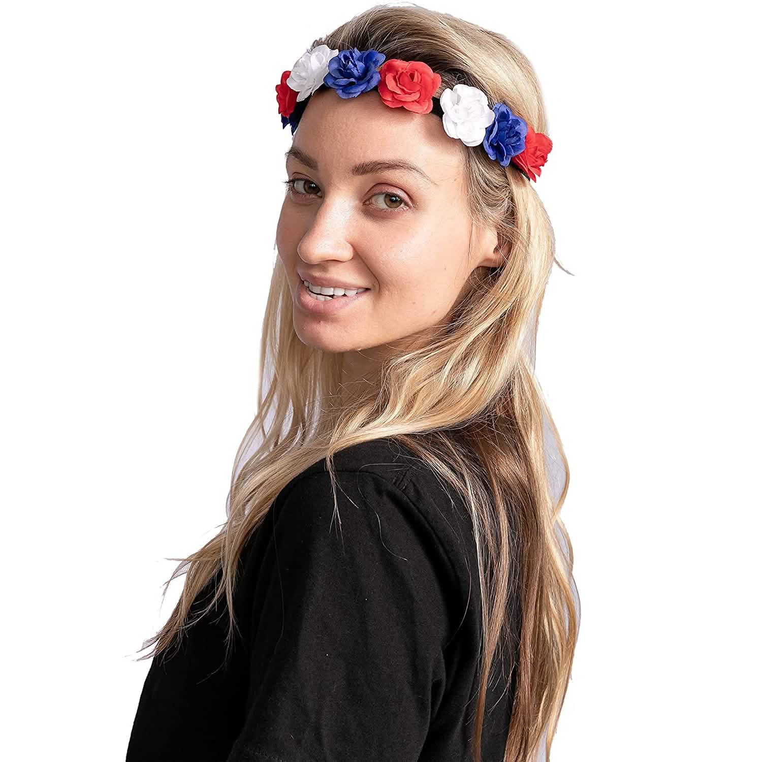 6-Piece: Patriotic Flower Headbands