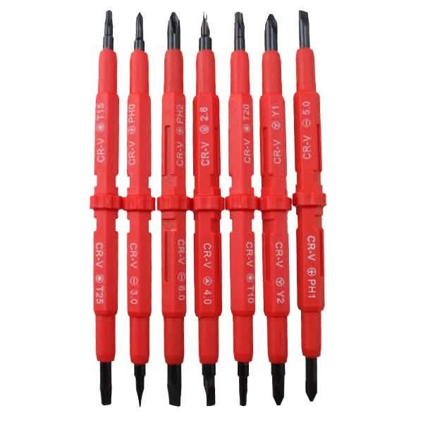 7-Piece: Double Head Insulated Electrical Screwdriver Set