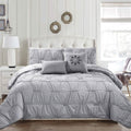 8-Piece Set: Solid Ruching Pintucked Oversized Comforter Set