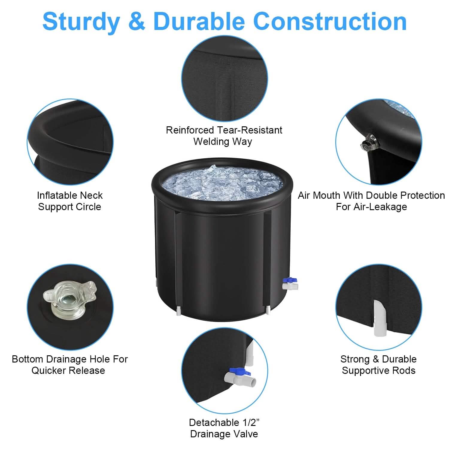 97 Gal Large Size Ice Bath Tub with Cover