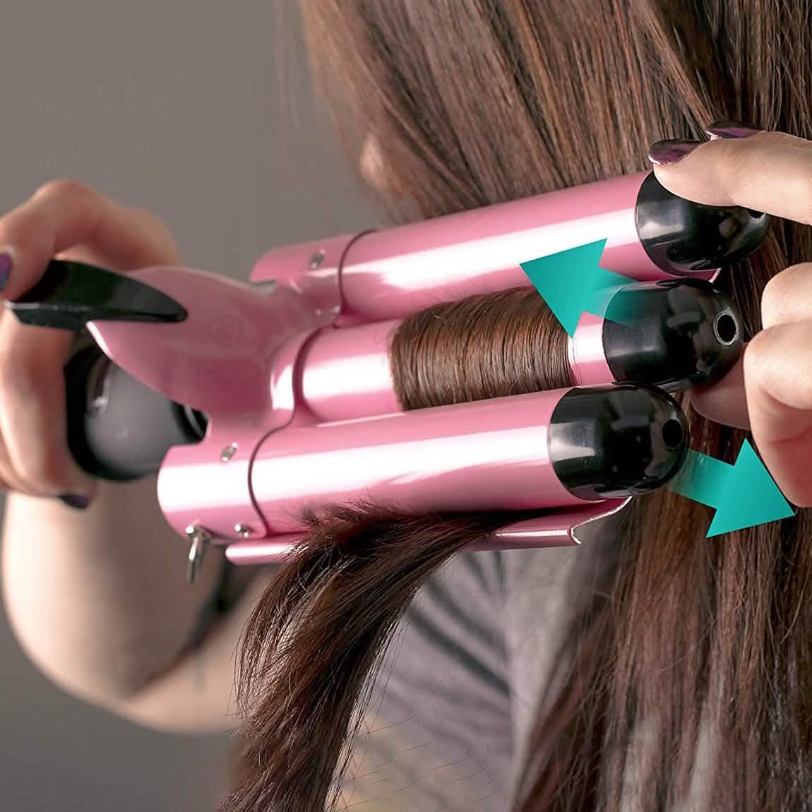 Alure Three Barrel Curling Iron Wand with LCD Temperature Display