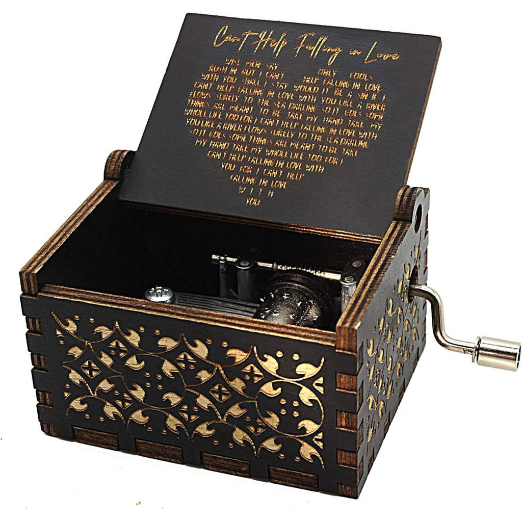 Antique Engraved Musical Box Can't Help Falling in Love