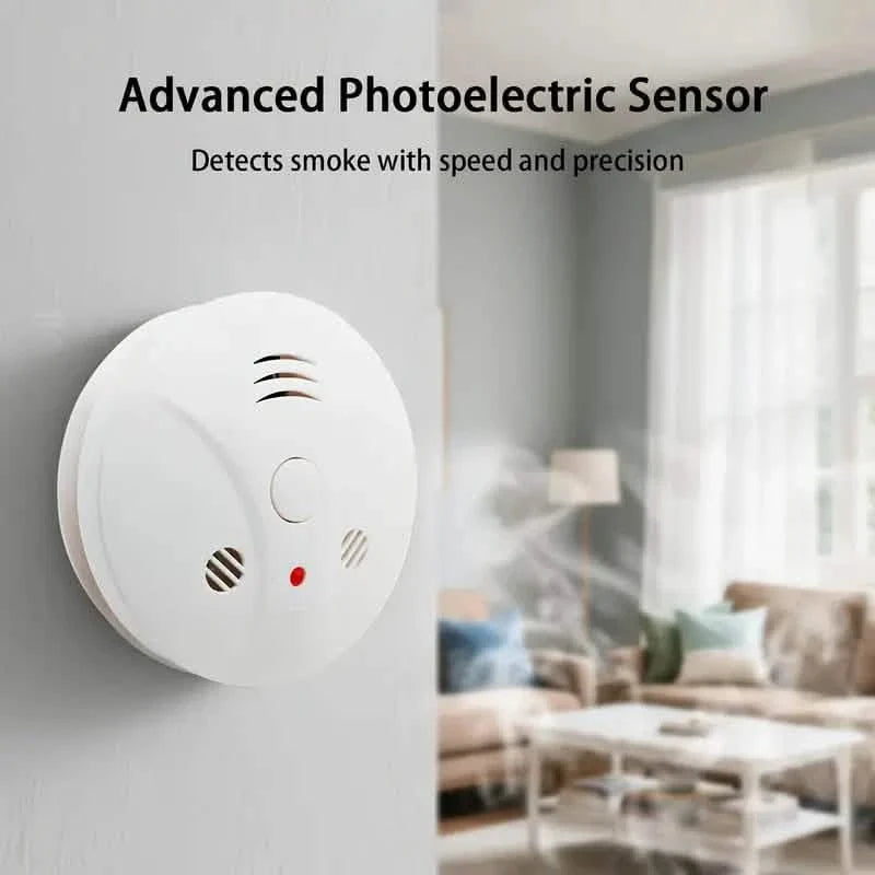 Smoke and Fire Detector Alarm – Portable Photoelectric Fire Alarm with Silence Button