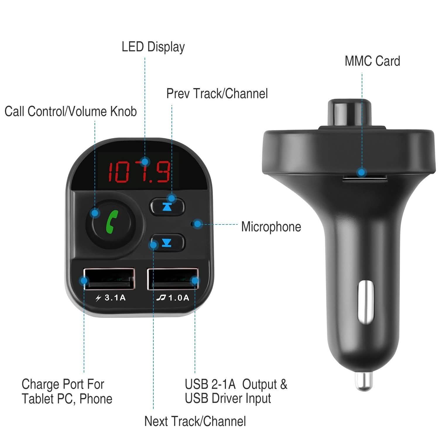 Car Wireless V5.1 FM Transmitter