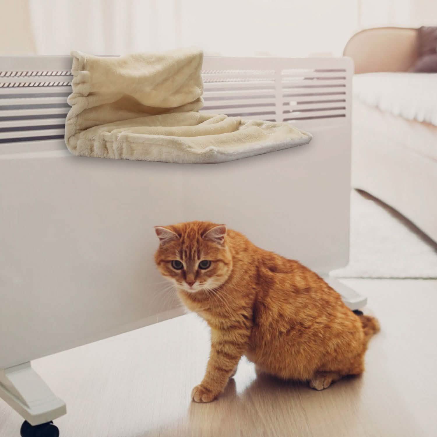 Cat Radiator Bed Pet Hammock Hanging Mat Blanket with Metal Frame