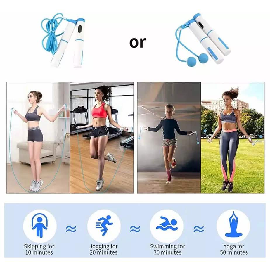 Cordless Weighted Jump Rope Digital Smart Skipping Jump Ropes with Counter