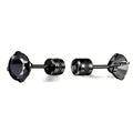 Cubic Zirconia Screw Back Stainless Steel Stud Earrings
