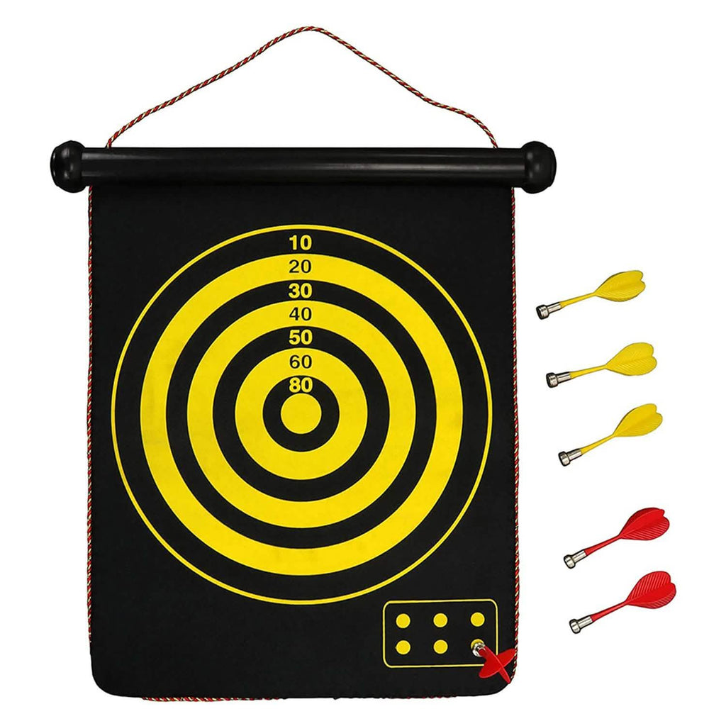 Double Sided Magnetic Roll-Up Dart Board and Bullseye Game