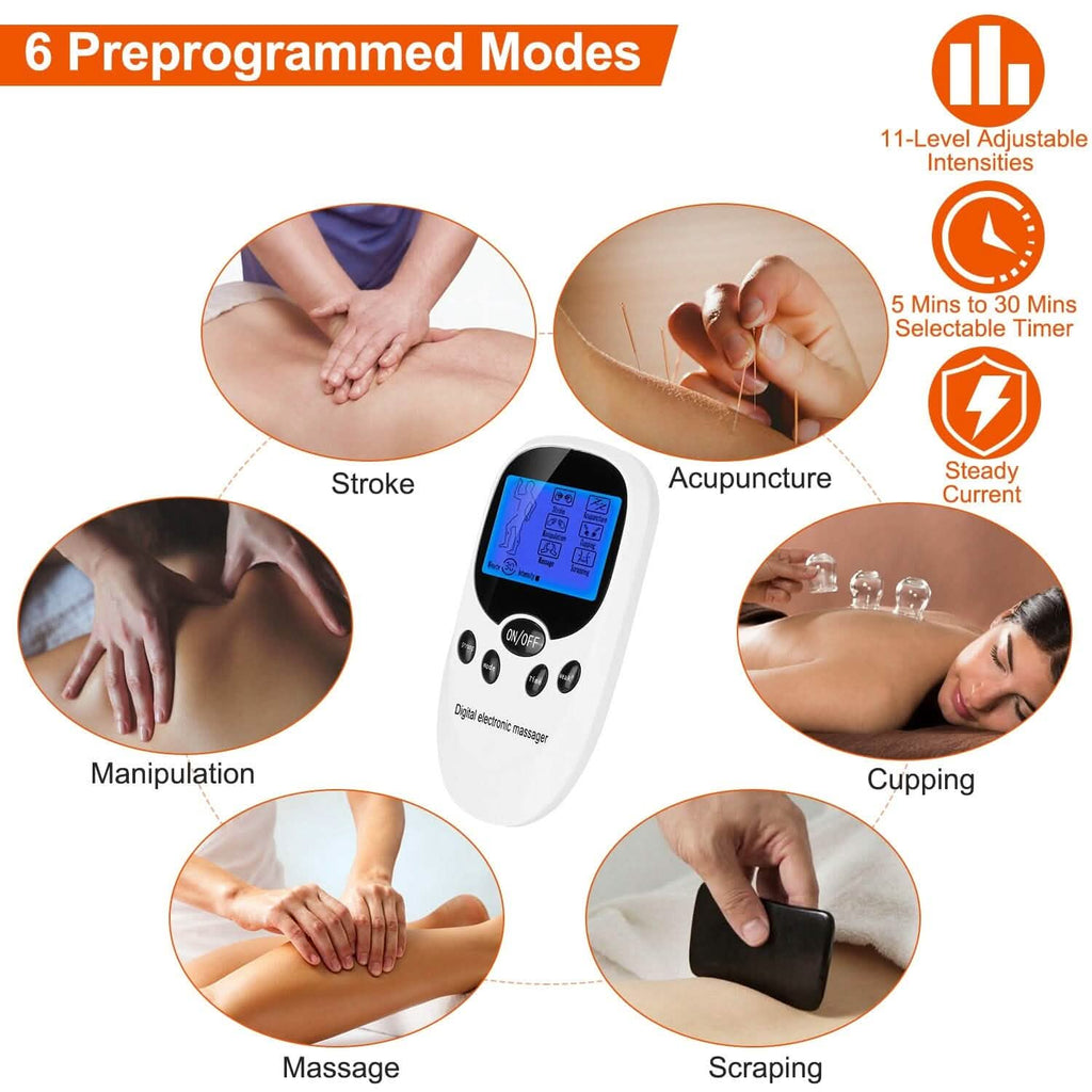 Electric Muscle Stimulator with Electrode Pads Wires