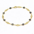 Evil Eye Anklet 10'' Blue High Polish