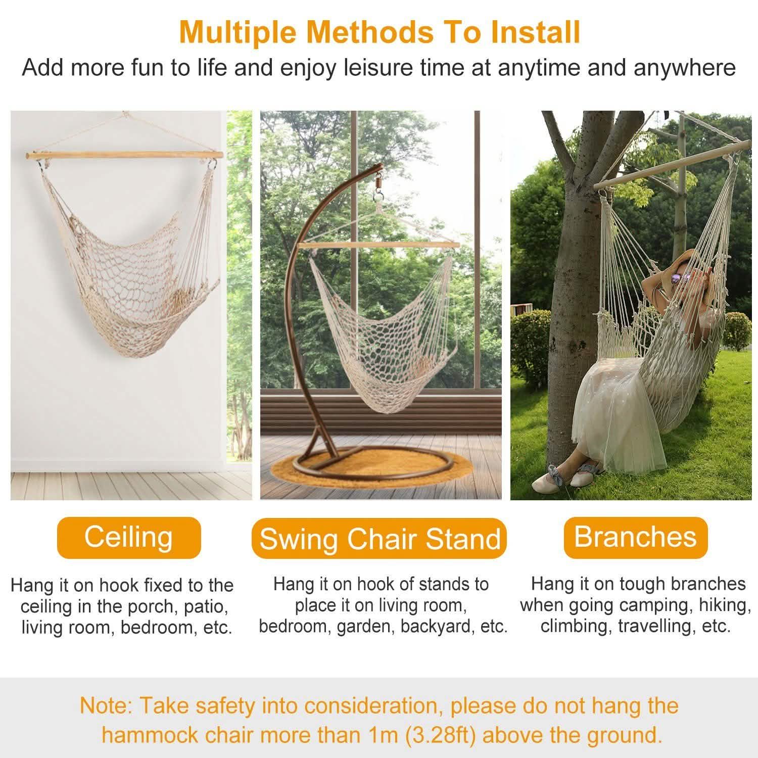Hammock Chair Hanging Rope Seat