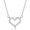 Heart-Shape 925 Sterling Silver Pendant Necklace