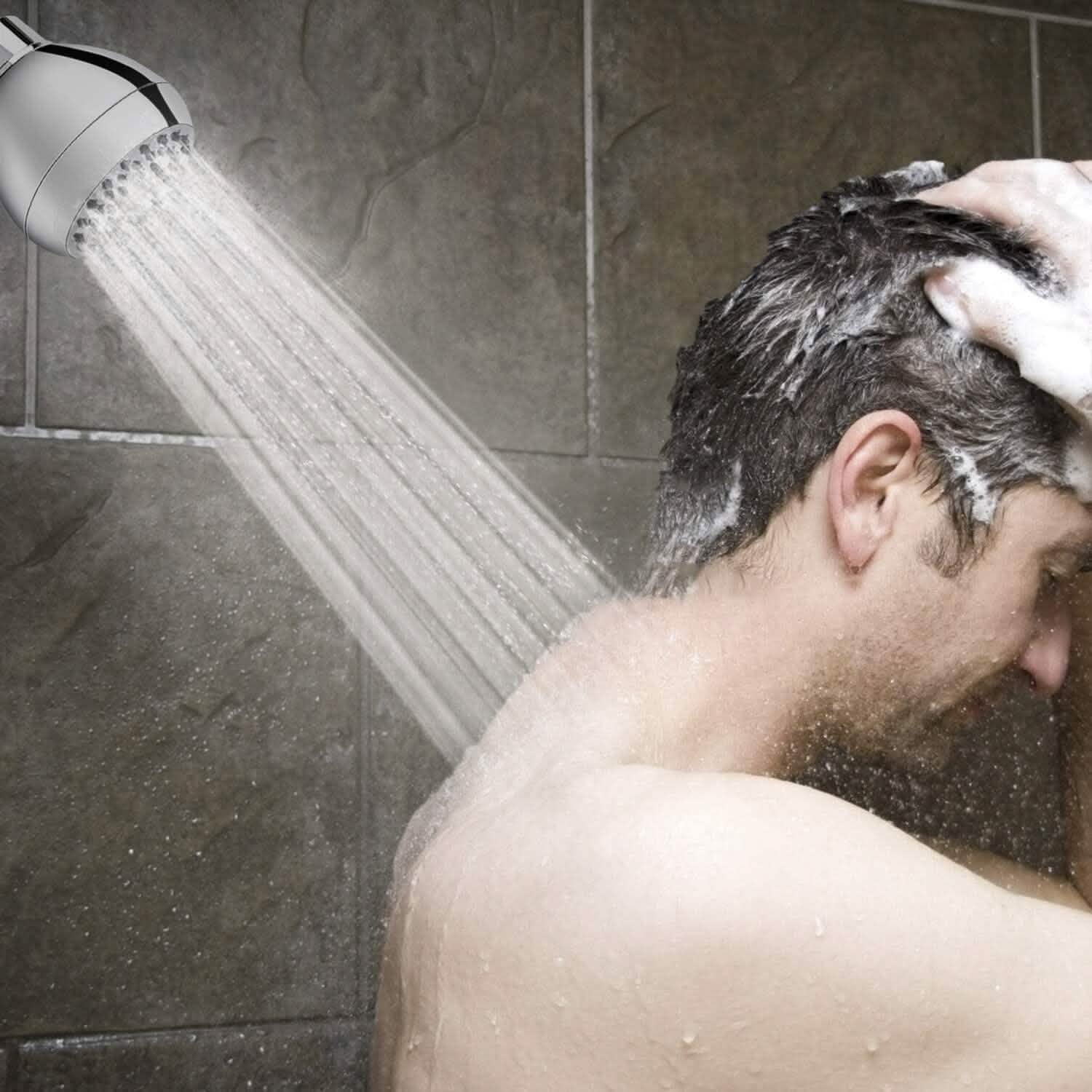 High Pressure Shower Head 3" Anti-clog Anti-leak Fixed with Adjustable Swivel Brass Ball Joint