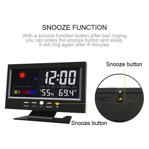 LCD Color Screen Digital Backlight Snooze Alarm Clock