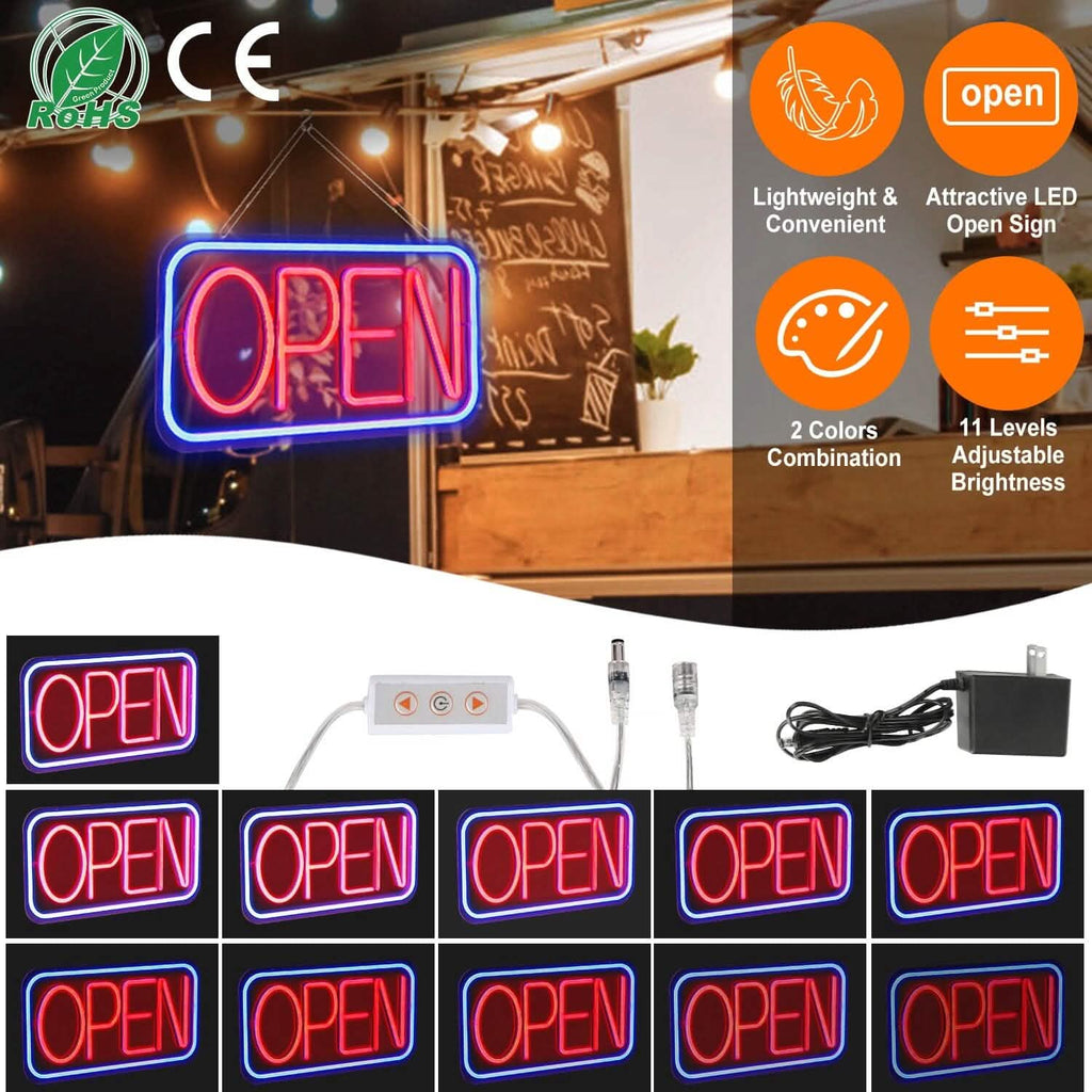 LED Open Sign Advertisement Board with 11 Levels Adjustable Brightness