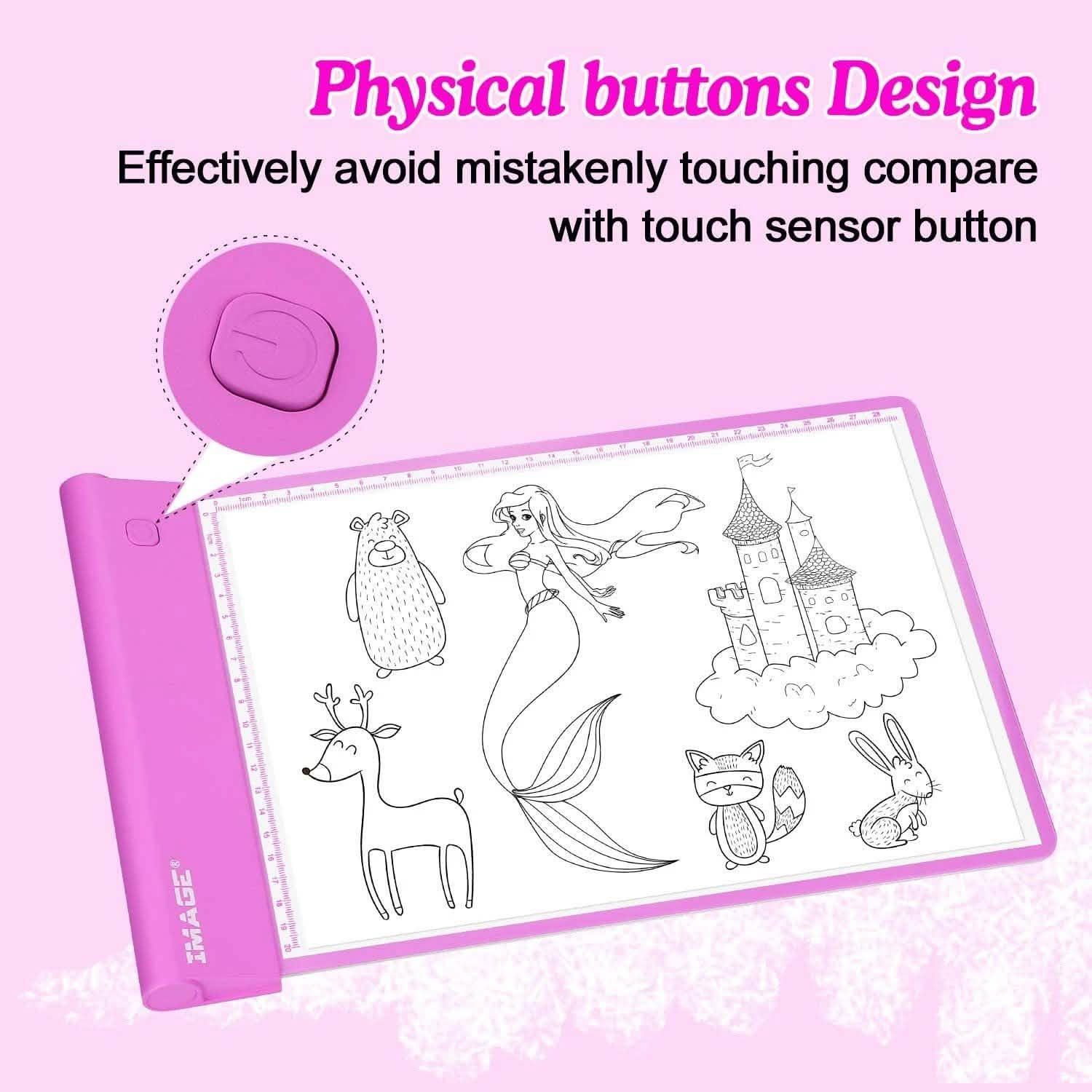 Light-up Tracing Pad Pink Coloring Drawing Art Gift Toy