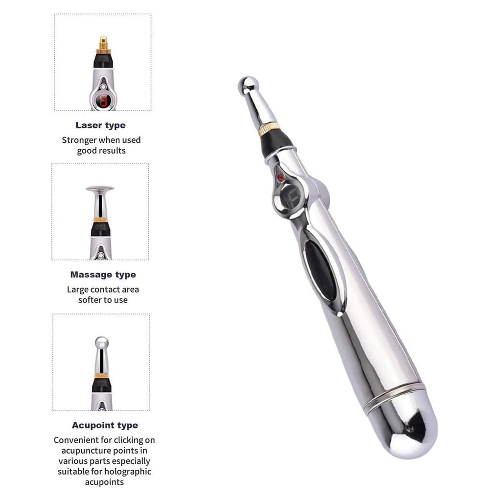 Magnetic Electric Acupuncture Meridians Laser Therapy Heal Massage Pen