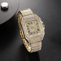 Men's Fashion Elegant High-End Analog Zinc Alloy Watch with Rhinestones