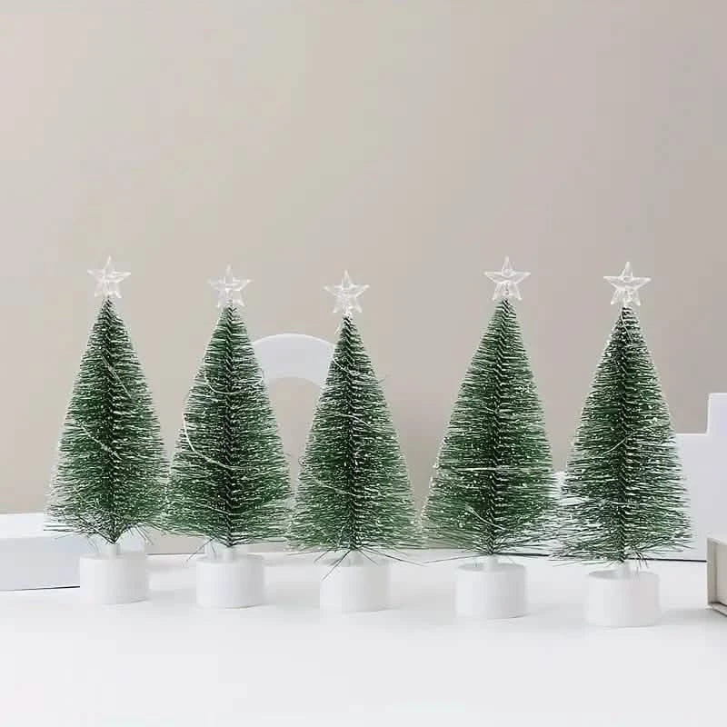 Mini Lighted Colorful Christmas Tree with LED Night Light Acrylic Artificial