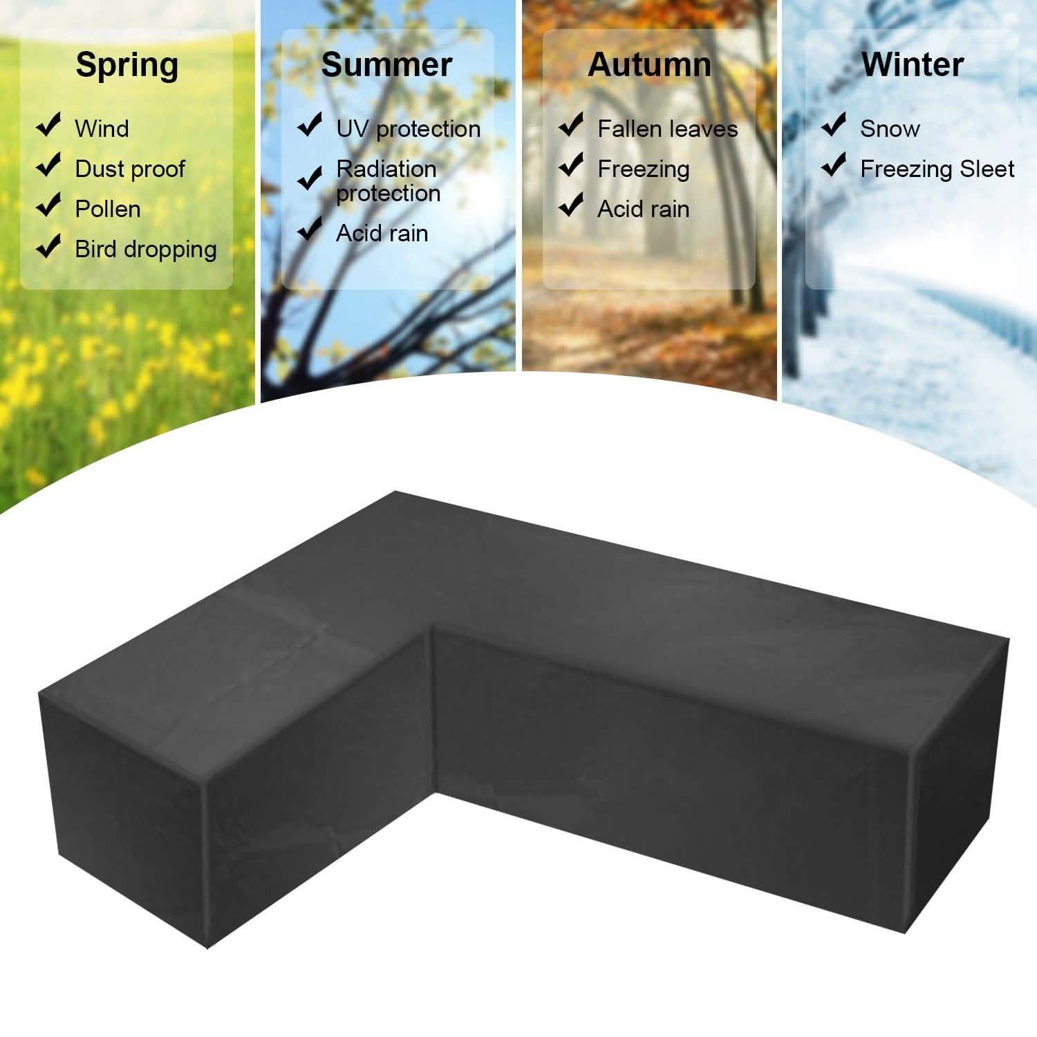 Outdoor L Shape Sofa Covers Water Resistant